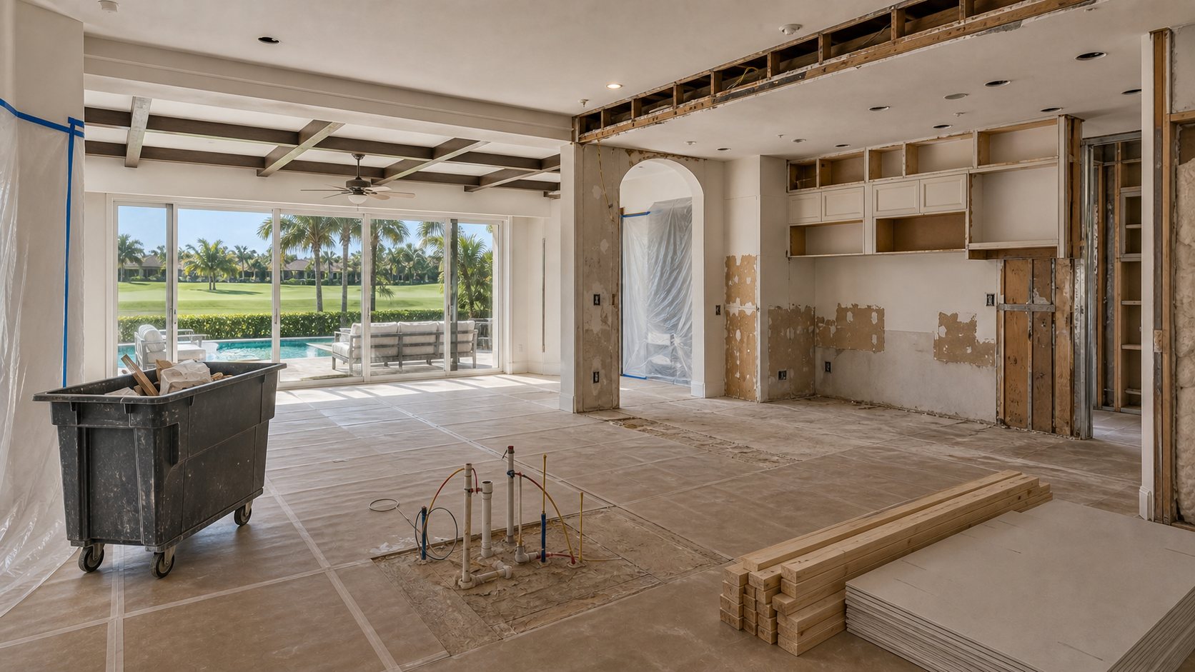 Finished open living space in a luxury estate (representative)