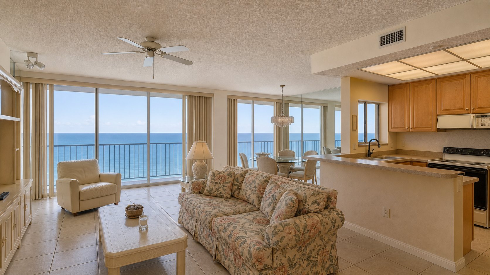 Finished contemporary kitchen in a Boca Raton luxury condo (representative)