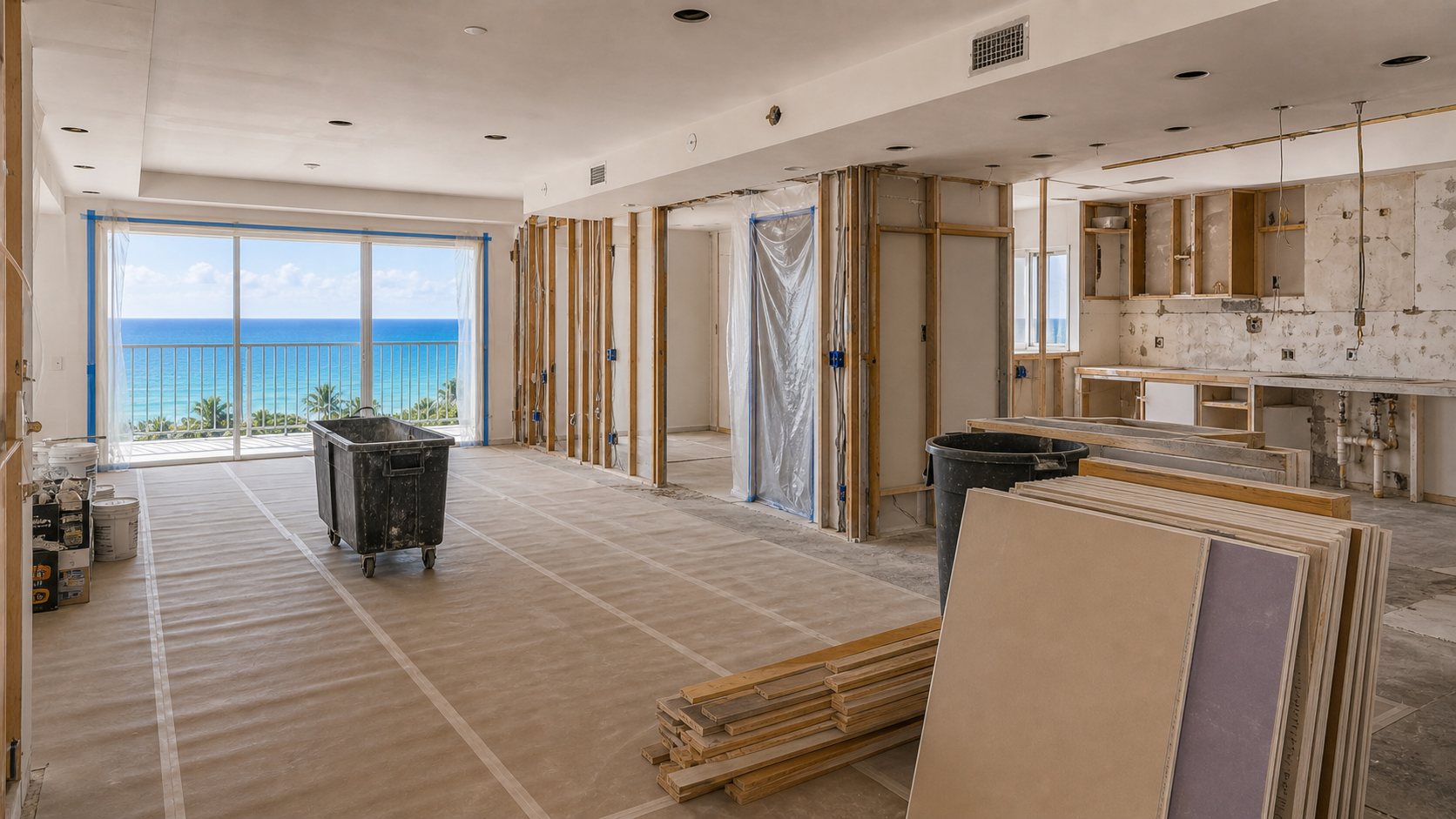 Finished grand living room with ocean views (representative)