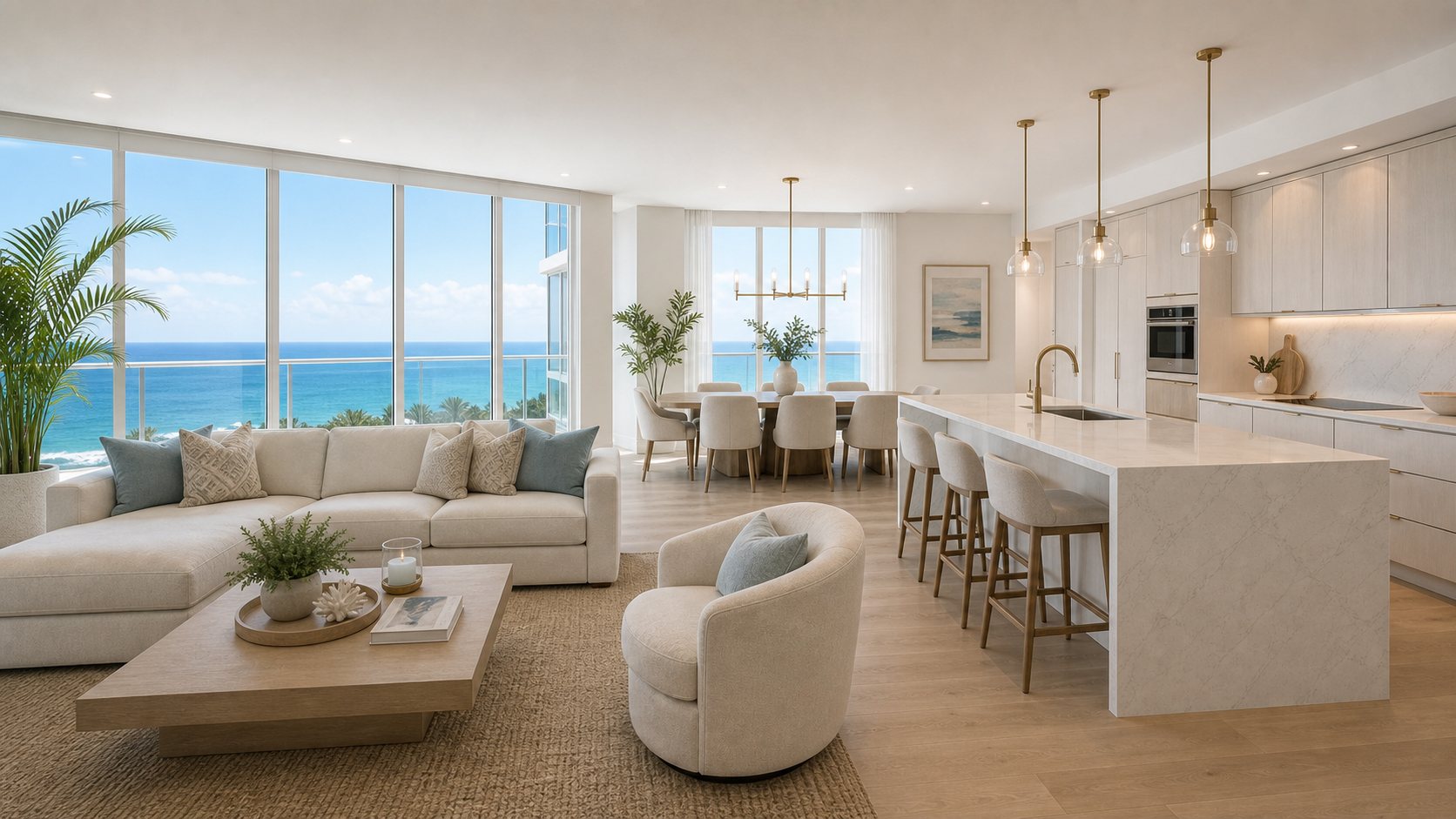 Finished luxury flooring installation in West Boca Raton (representative)