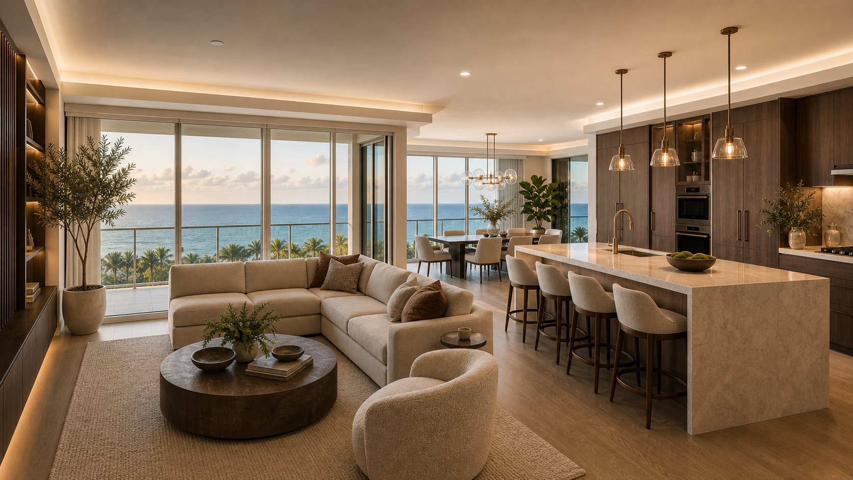 Finished luxury condo renovation in West Boca Raton (representative)