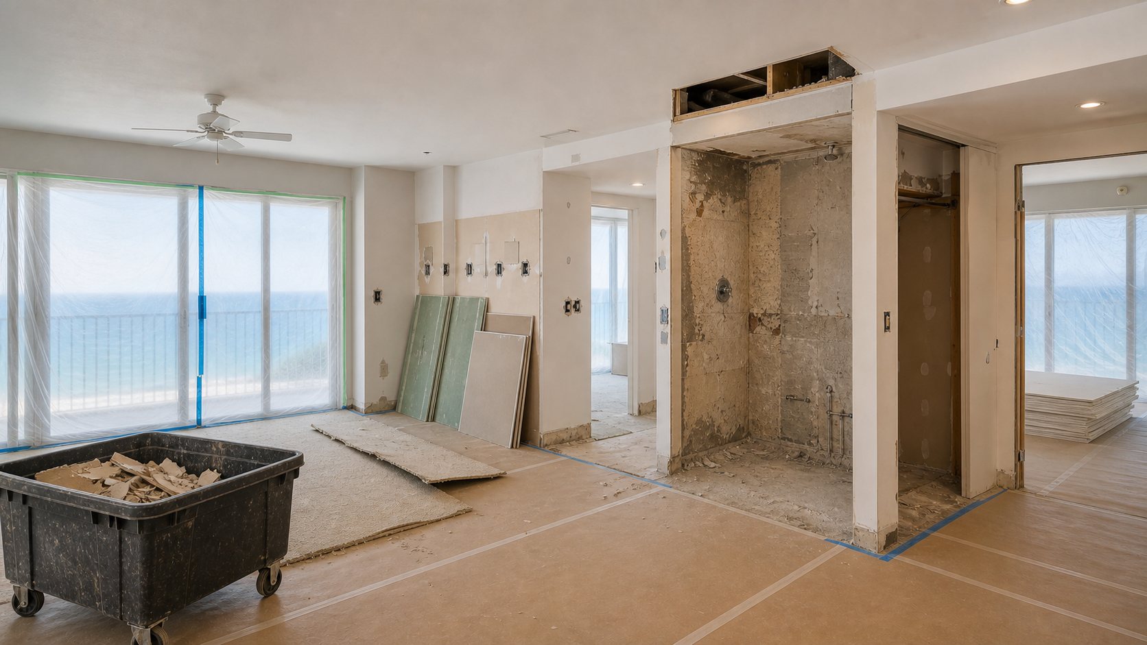 downtown condo during renovation (representative)