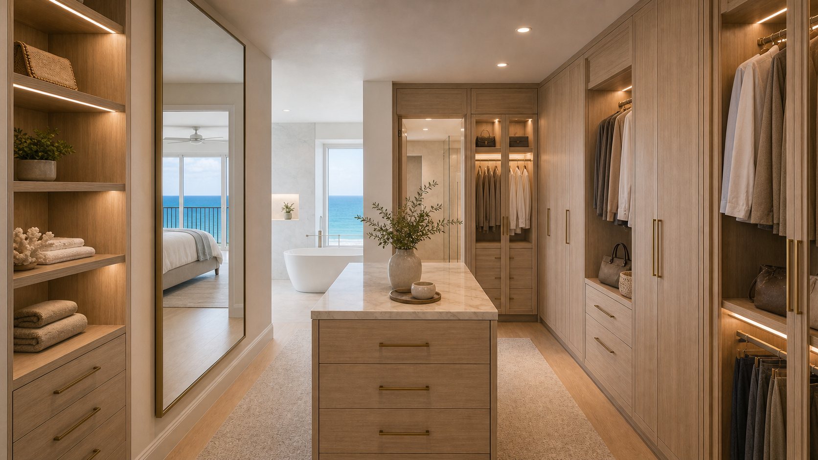 Finished custom dressing room in Boca Raton