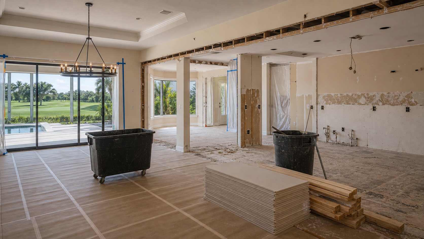 Broken Sound villa during renovation (representative)